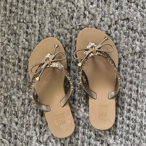 Melissa Kids Gold and Tan Sandals